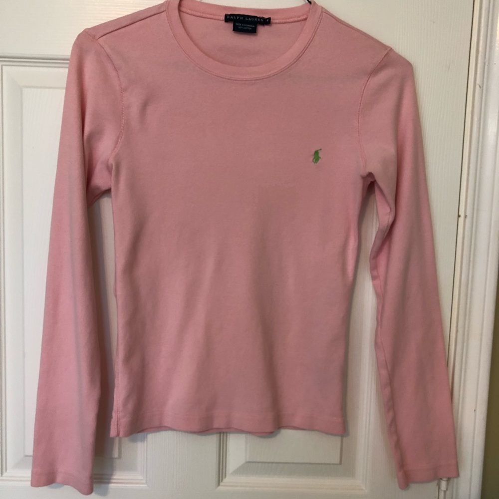 Long sleeve light pink Polo Ralph Lauren T-shirt